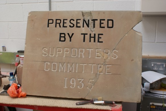 Plaque restoration progress at Chester College