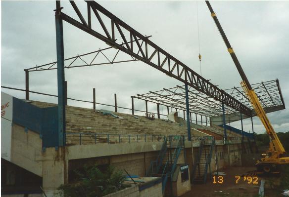 Demolition of the stand roof Copyright © http://www.chesterfootballhistory.com